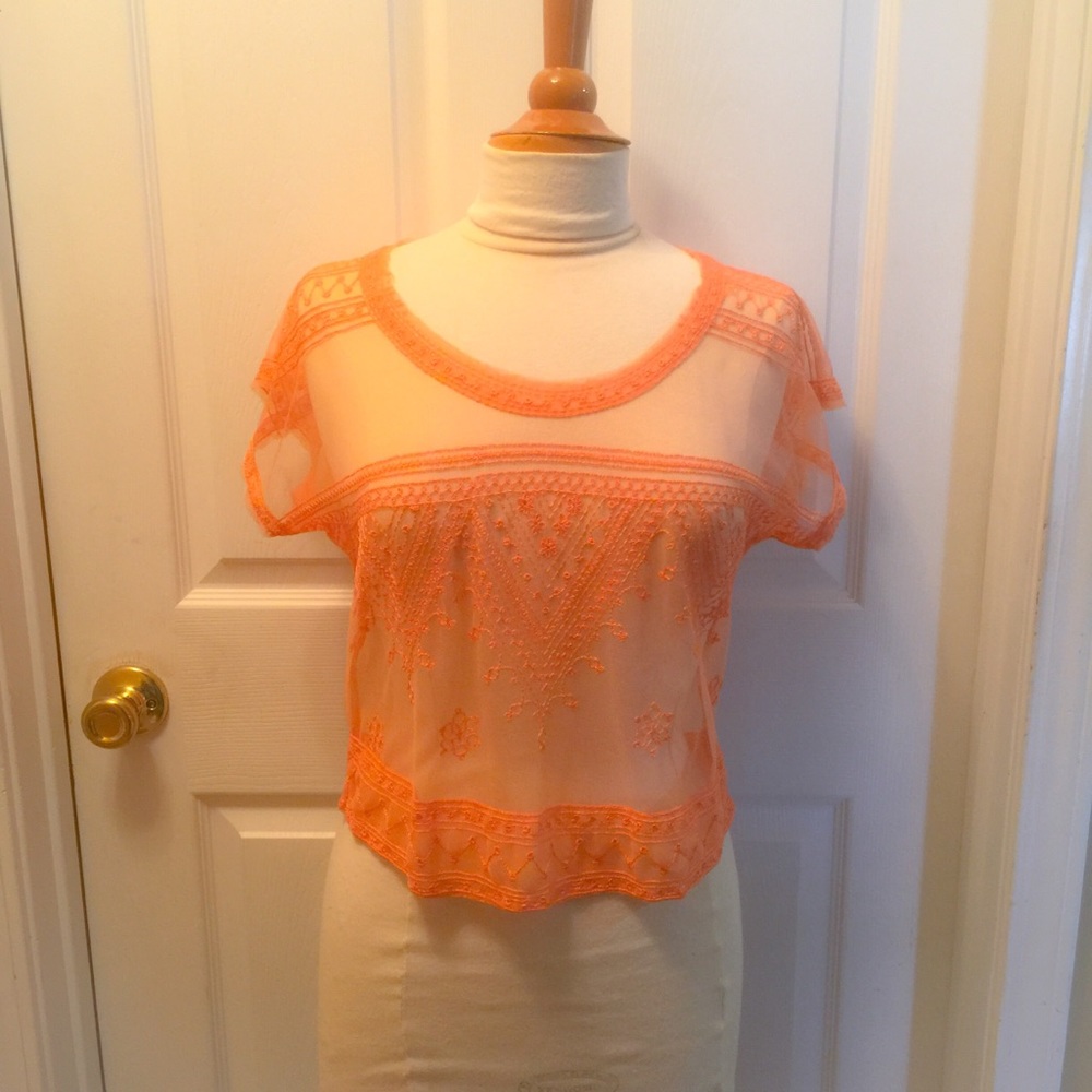 FREE PEOPLE SHEER BOHO LUXE CROP TOP || Size XS